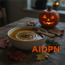 Soirée Halloween, distribution de soupe à la courge